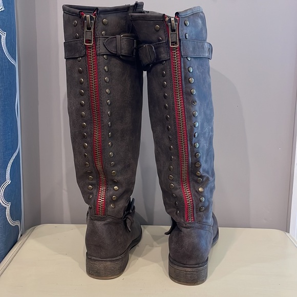 STUDDED/ZIPPERS RIDING BOOTS - Picture 2 of 4